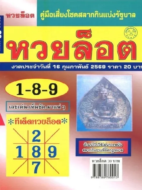 เลขเด็ดหวยล็อต งวด 16 กุมภาพันธ์ 2569 กระแสมาแรง ตัวเลขเด่นโค้งสุดท้าย เลขเด็ดหวยล็อต 16/2/69