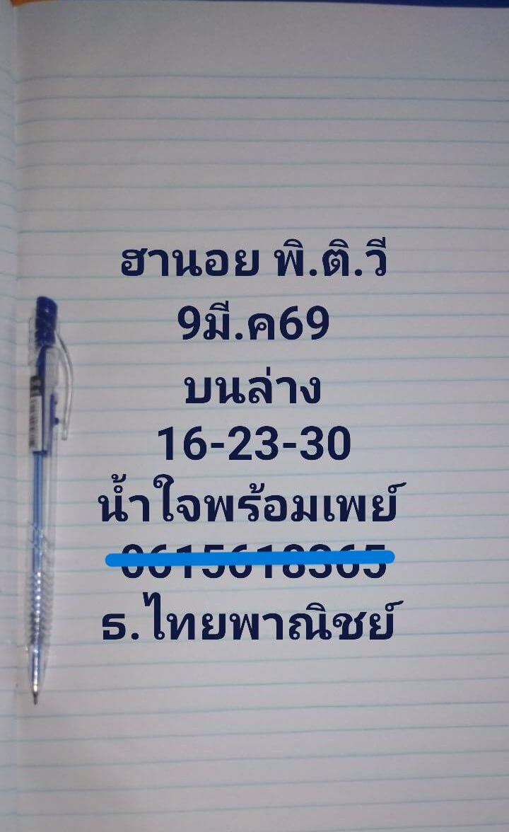 แนวทางหวยฮานอย 9/3/69 แนวทางหวยฮานอยวันนี้ออก งวดวันที่ 9 มีนาคม 2569 หวยฮานอย 9-3-69 ชุด3