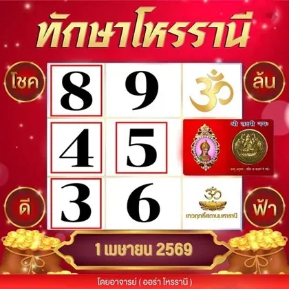 เลขเด็ดทักษามหารานี งวด 1 เมษายน 2569 เปิดผังดาวราชินี ลุ้นทรัพย์ต้นเดือน! เลขเด็ดทักษามหารานี งวด 1 เมษายน 2569 เปิดผังดาวราชินี ลุ้นทรัพย์ต้นเดือน!