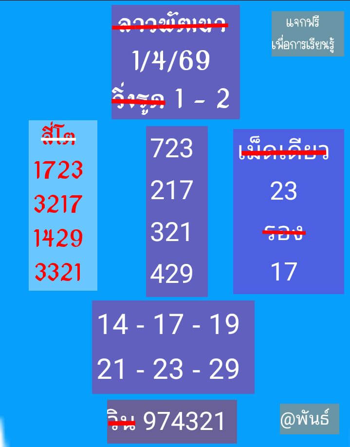 หวยลาว 1-4-69 ชุด1