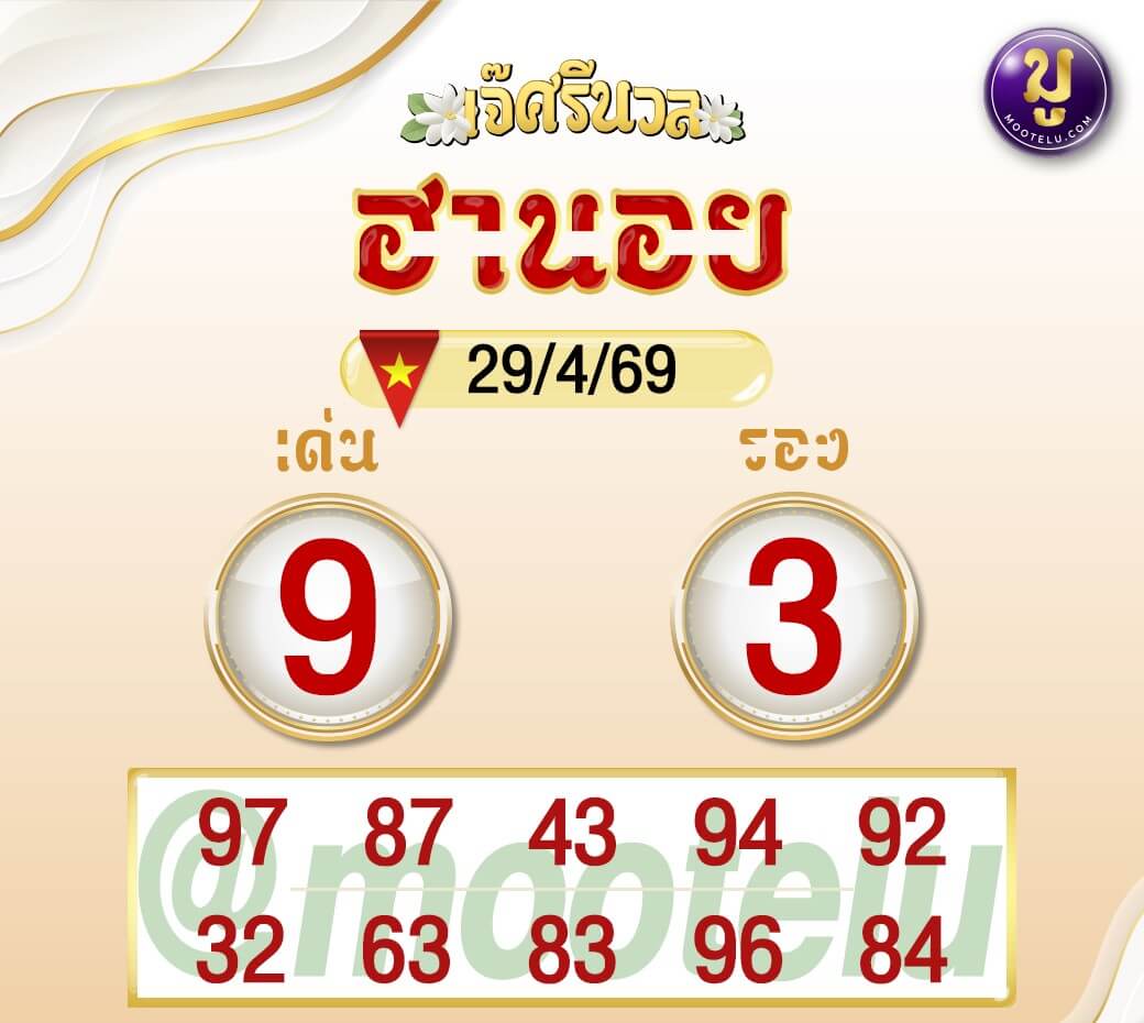 แนวทางหวยฮานอย 29/4/69 แนวทางหวยฮานอยวันนี้ออก งวดวันที่ 29 เมษายน 2569 หวยฮานอย 29-4-69 ชุด4