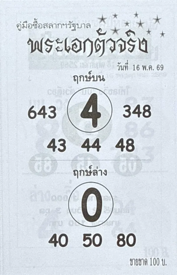 หวยพระเอกตัวจริง 16/5/69 เลขเด่นมาแรง คอหวยจับตาแนวทางดัง โค้งสุดท้ายก่อนหวยออก หวยพระเอกตัวจริง 16/5/69