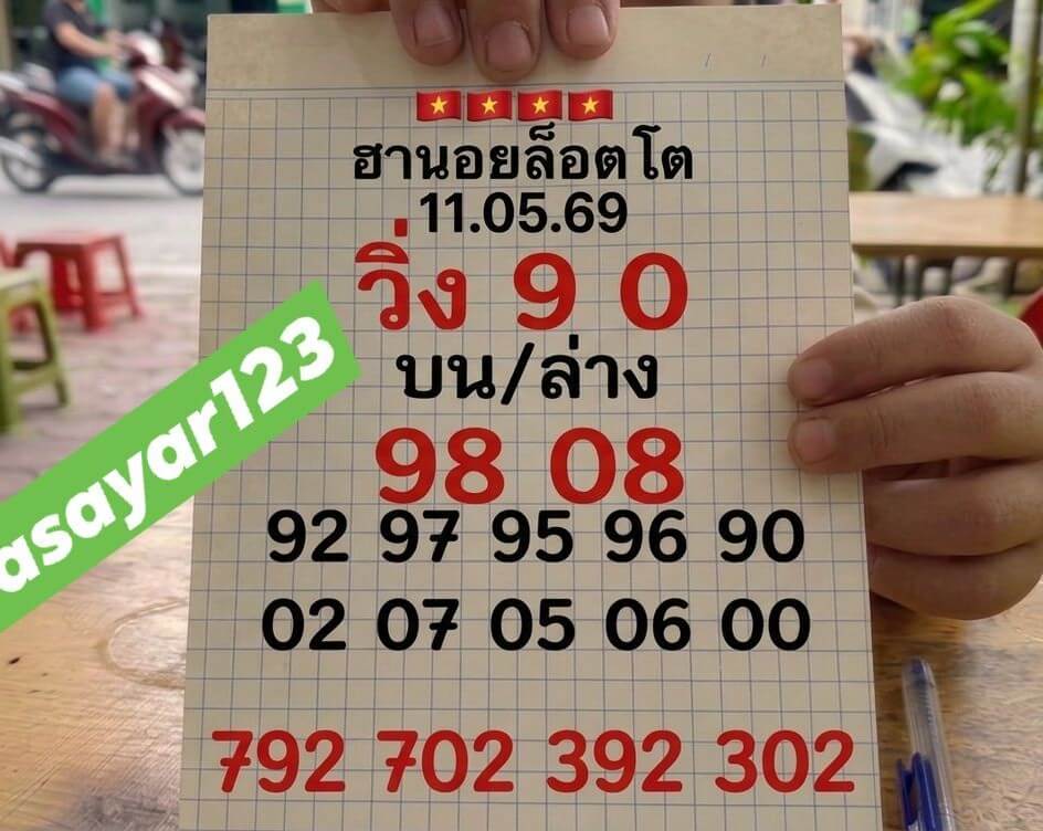 แนวทางหวยฮานอย 11/5/69 แนวทางหวยฮานอยวันนี้ออก งวดวันที่ 11 พฤษภาคม 2569 หวยฮานอย 11-5-69 ชุด2