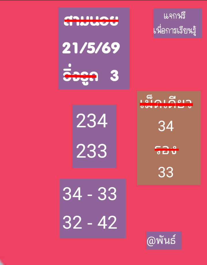 หวยฮานอย 21-5-69 ชุด1
