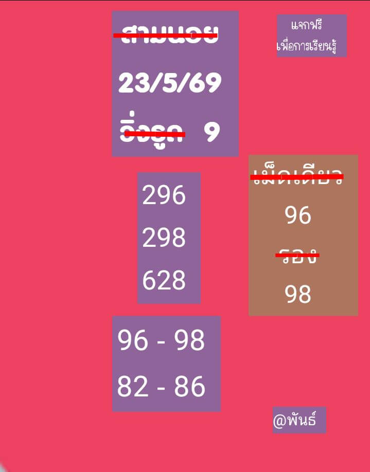 หวยฮานอย 23-5-69 ชุด7