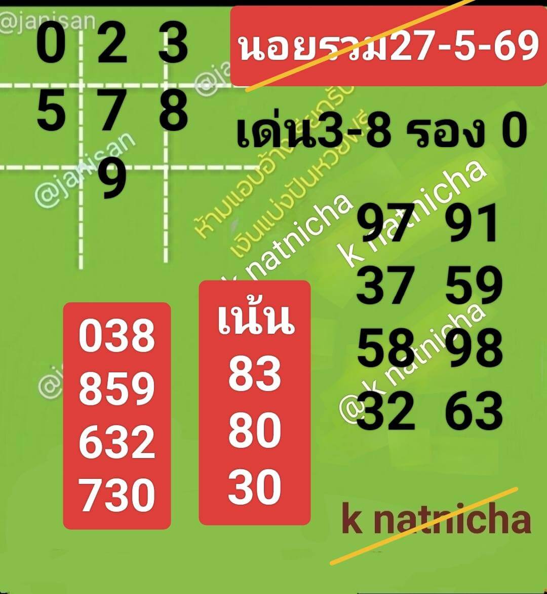 หวยฮานอย 27-5-69 ชุด1