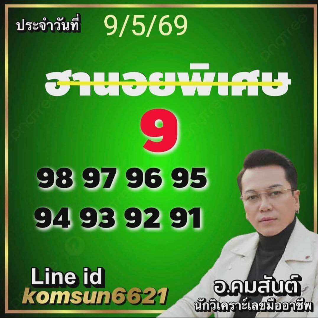 แนวทางหวยฮานอย 9/5/69 แนวทางหวยฮานอยวันนี้ออก งวดวันที่ 9 พฤษภาคม 2569 หวยฮานอย 9-5-69 ชุด3