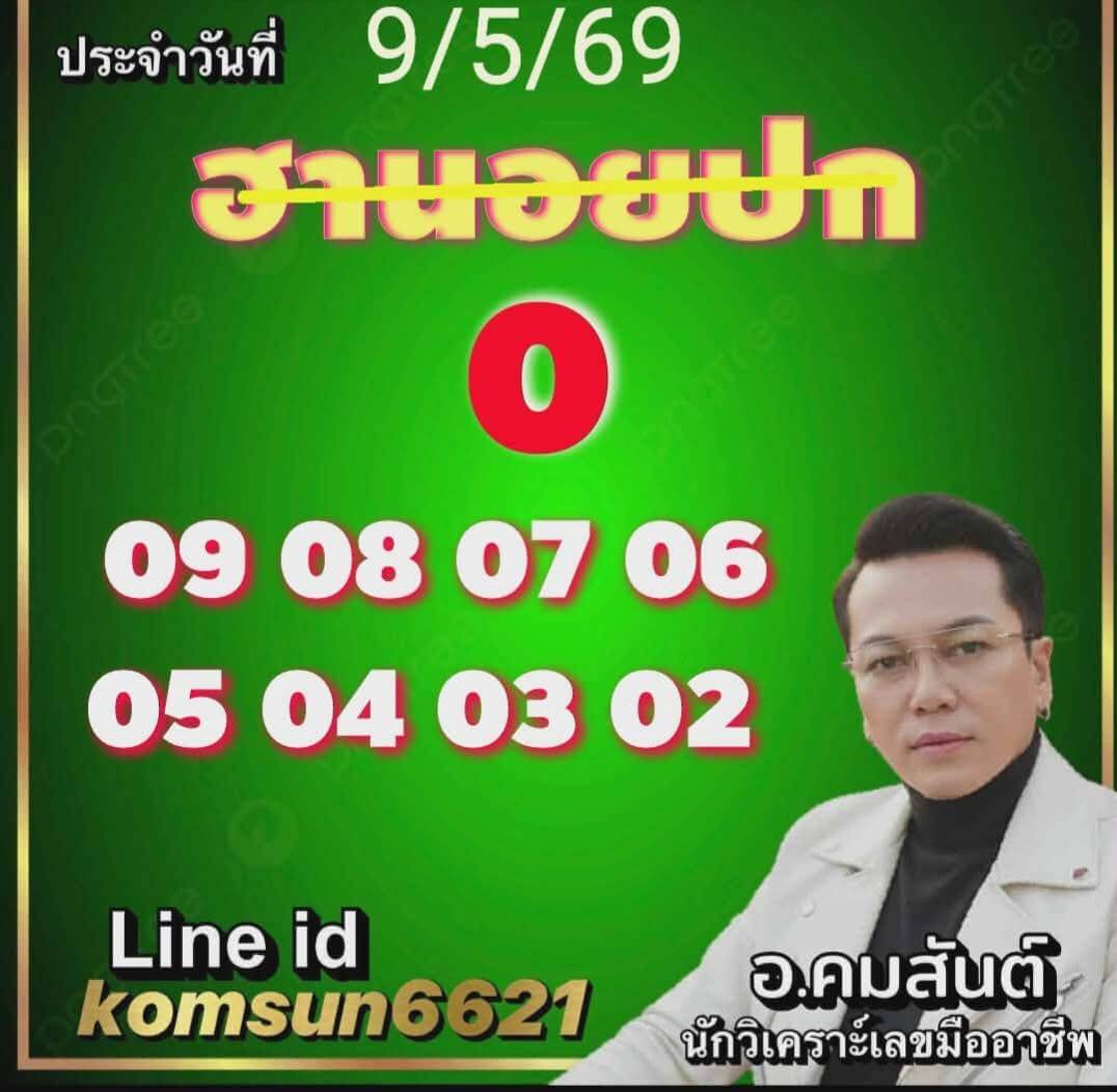 แนวทางหวยฮานอย 9/5/69 แนวทางหวยฮานอยวันนี้ออก งวดวันที่ 9 พฤษภาคม 2569 หวยฮานอย 9-5-69 ชุด4