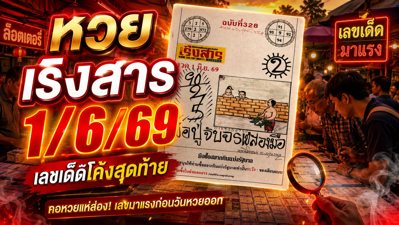 หวยเริงสาร 1/6/69 เปิดเลขเด็ดงวดนี้ เลขดังมาแรงที่คอหวยจับตา หวยเริงสาร 1669 ล่าสุด เปิดเลขเด็ดงวดนี้ คอหวยแห่ส่องเลขดังโซเชียลก่อนหวยออก