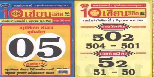 เลขเด็ด 7 เซียนให้โชค 1/6/69 มาแรงโค้งสุดท้าย คอหวยจับตาเลขเด่น 05-52 ลุ้นงวด 1 มิถุนายน 2569 เลขเด็ด 7 เซียนให้โชค 1/6/69 ชุด2