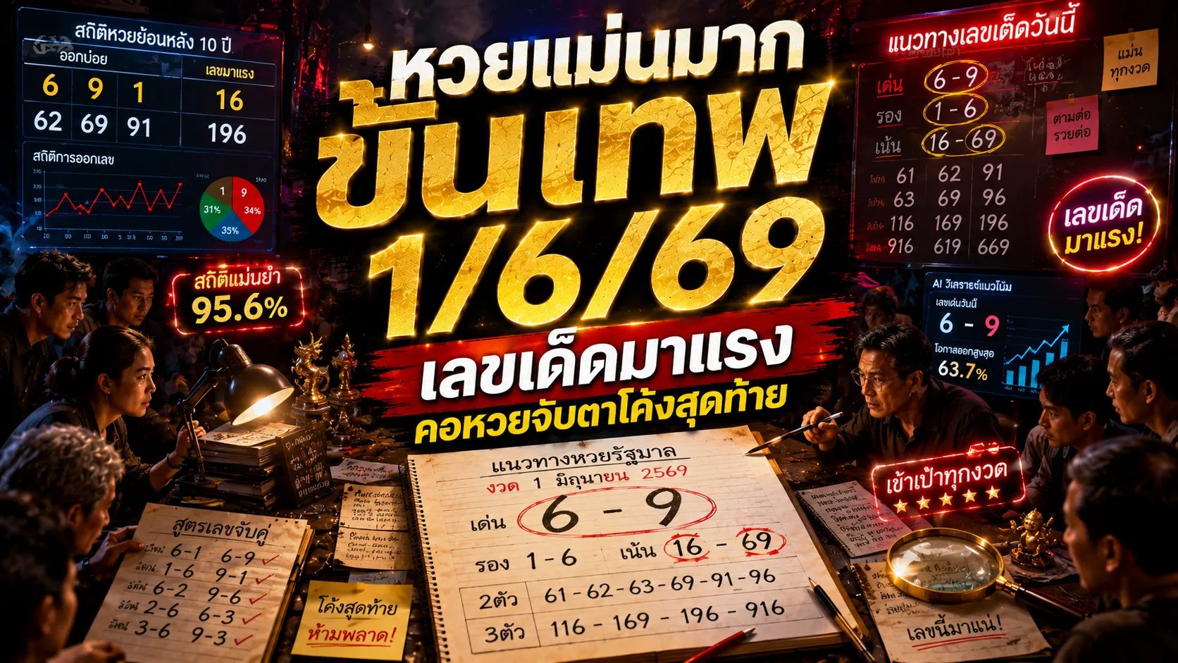 หวยแม่นมากขั้นเทพ 1/6/69 เปิดแนวทางเลขเด่นงวดนี้ คอหวยจับตาเลขดังโค้งสุดท้ายก่อนออกรางวัล หวยแม่นมากขั้นเทพ 1/6/69 เปิดแนวทางเลขเด่นงวดนี้ คอหวยจับตาเลขดังโค้งสุดท้ายก่อนออกรางวัล