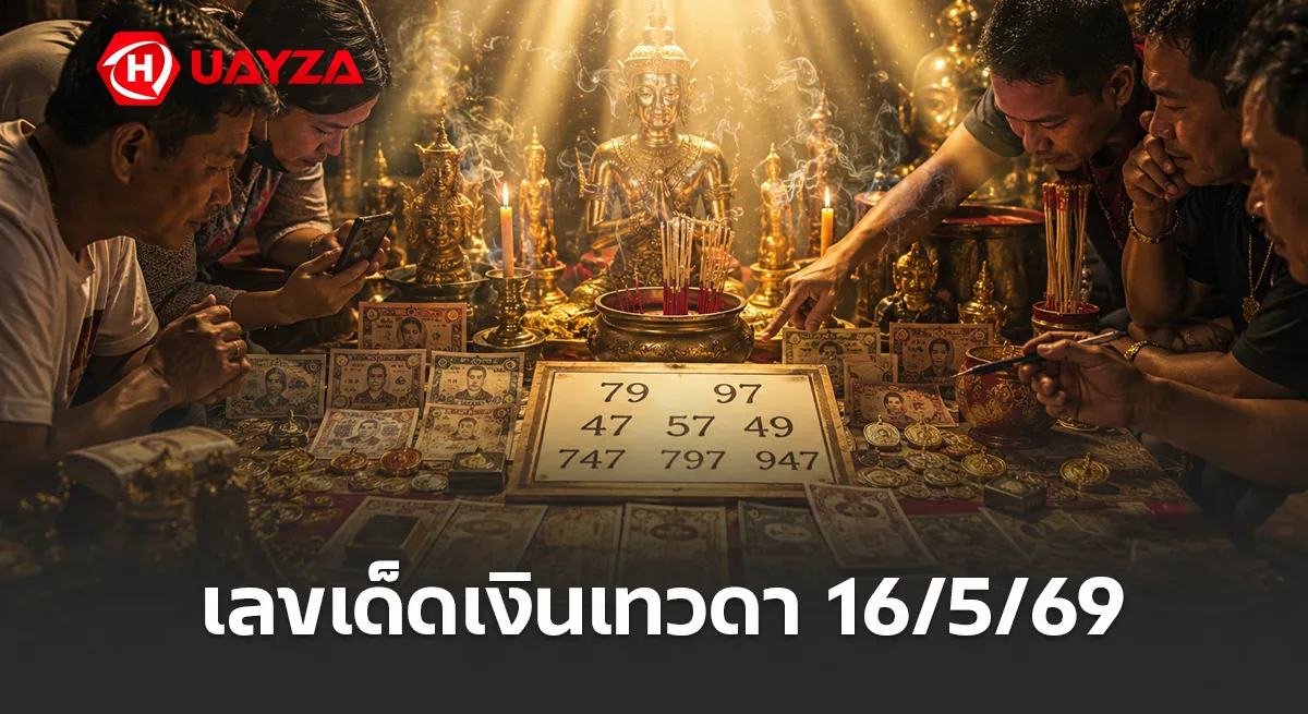 เลขเด็ดเงินเทวดา 16/5/69 มาแรงไม่หยุด คอหวยจับตาเลขดังโซเชียล โค้งสุดท้ายก่อนลุ้นรางวัลใหญ่ เลขเด็ดเงินเทวดา งวดวันที่ 16/5/69
