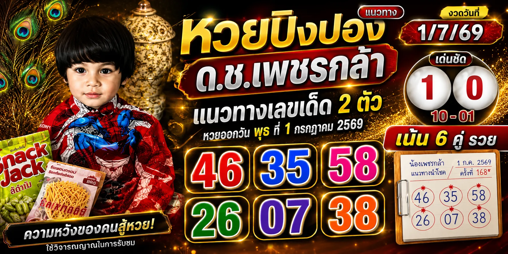 คอหวยแห่ส่อง หวยปิงปอง ด.ช.เพชรกล้า 1769 ก่อนหวยออก