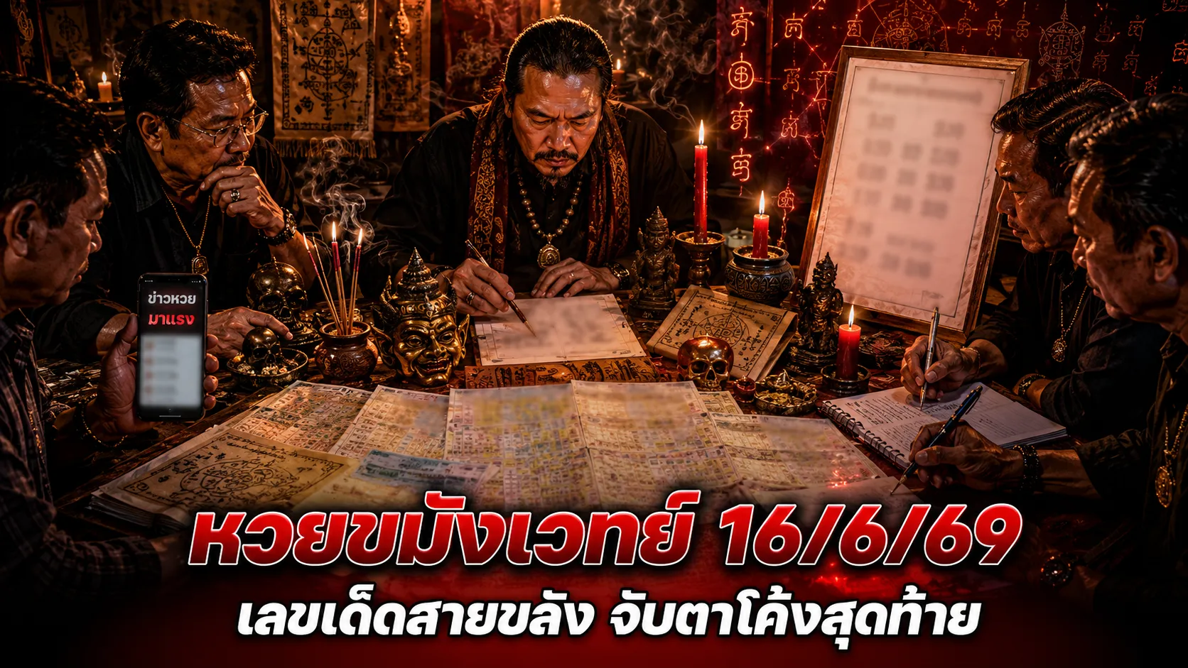 หวยขมังเวทย์ 16/6/69 มาแล้ว คอหวยจับตาเลขเด่น 3-5-9 พร้อมชุดเน้นบนล่าง โค้งสุดท้ายก่อนออกรางวัล ส่องหวยขมังเวทย์ 16/6/69 เปิดเลขเด็ดงวดนี้ เด่น 3-5-9 พร้อมเลขล่าง 0-4-9 ชุดสองตัว 31 37 51 57 และเลขสามตัว 237 031 657 คอหวยแห่จับตาแนวทางหวยดังงวดนี้ก่อนลุ้นสลากกินแบ่งรัฐบาล 16 มิถุนายน 2569