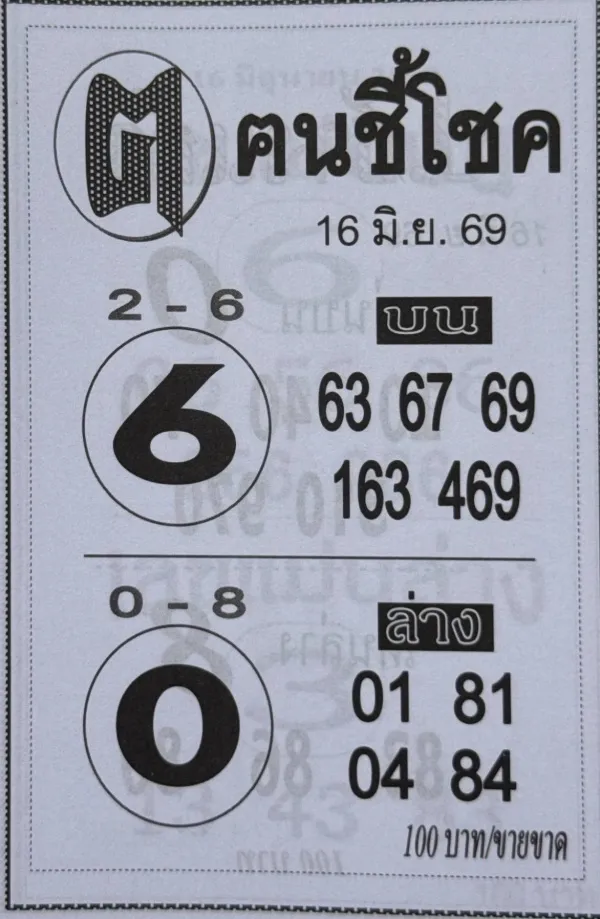 หวยคนชี้โชค 16/6/69 มาแล้ว คอหวยจับตาเลขเด่น 6-0 ชุดสองตัวและสามตัวน่าสนใจ ก่อนลุ้นสลากกินแบ่งรัฐบาล หวยคนชี้โชค 16/6/69 แจกเลขเด็ด 6-0 เน้นบนล่างครบชุด คอหวยแห่ส่องก่อนหวยออก