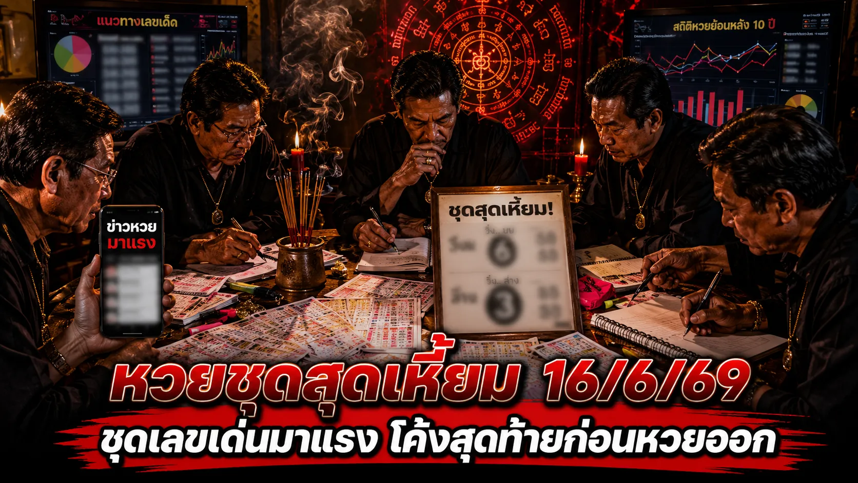 หวยชุดสุดเหี้ยม 16/6/69 ปล่อยเลขเด็ดโค้งสุดท้าย 069 เด่นวิ่ง 6 จับตาชุดสองตัวมาแรงก่อนวันหวยออก ส่อง หวยชุดสุดเหี้ยม 16/6/69 แนวทางเลขเด็ดงวดนี้ เน้นเลขเด่น 069 วิ่งบน 6 วิ่งล่าง 3 พร้อมเลขสองตัวมาแรง 62 63 69 และ 23 53 83 อัปเดตหวยดังงวดนี้ก่อนลุ้นสลากกินแบ่งรัฐบาล 16 มิถุนายน 2569.