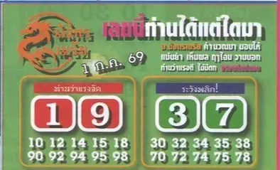 หวยมังกรเมรัย 1/7/69 เลขเด็ดมาแล้ว คอหวยจับตา พร้อมส่องชุดเลขเน้นย้ำ หวยมังกรเมรัย 1/7/69 อัปเดตแนวทางล่าสุด คอหวยแห่ติดตามกระแสเลขดังโค้งสุดท้ายก่อนวันหวยออก