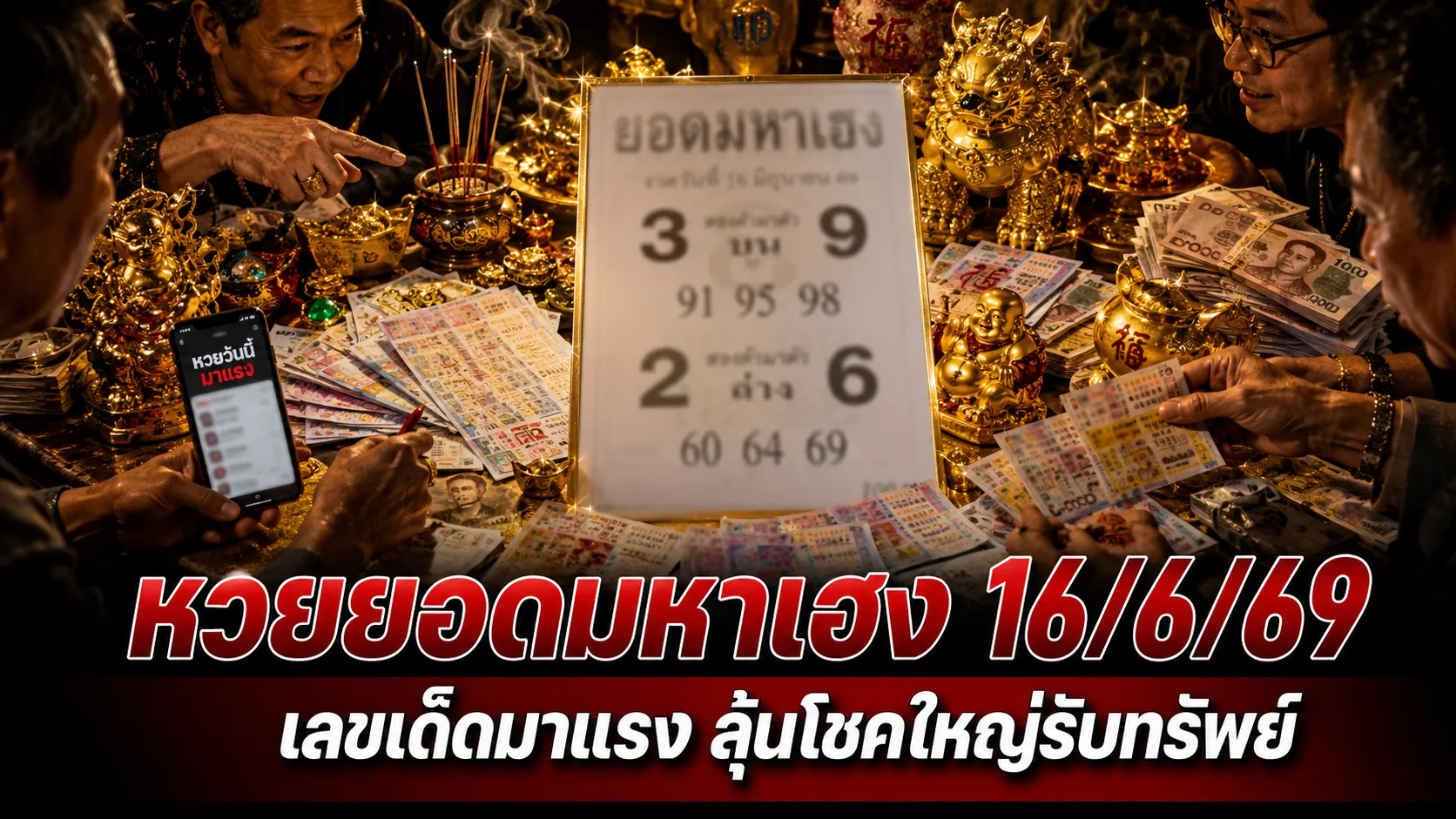 หวยยอดมหาเฮง 16/6/69 ปล่อยเลขเด็ดโค้งสุดท้าย คอหวยจับตา 39-26 มาแรง ส่องเลขเด็ดหวยยอดมหาเฮง งวด 16 มิถุนายน 2569 เลขเด่น 3-9 และ 2-6 พร้อมวิเคราะห์เลขดังโซเชียล หวยโค้งสุดท้าย 16/6/69 เลขสองตัว เลขสามตัว และแนวทางเสี่ยงโชคที่กำลังมาแรง