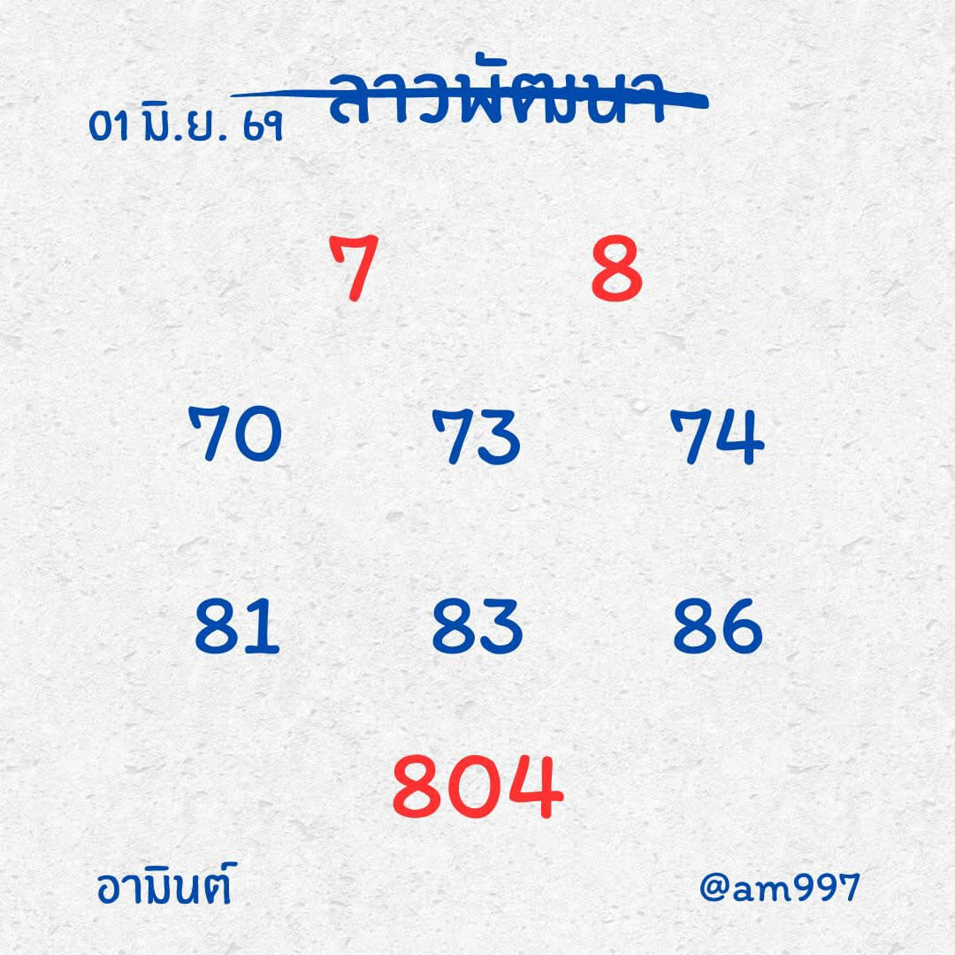 หวยลาว 1-6-69 ชุด1