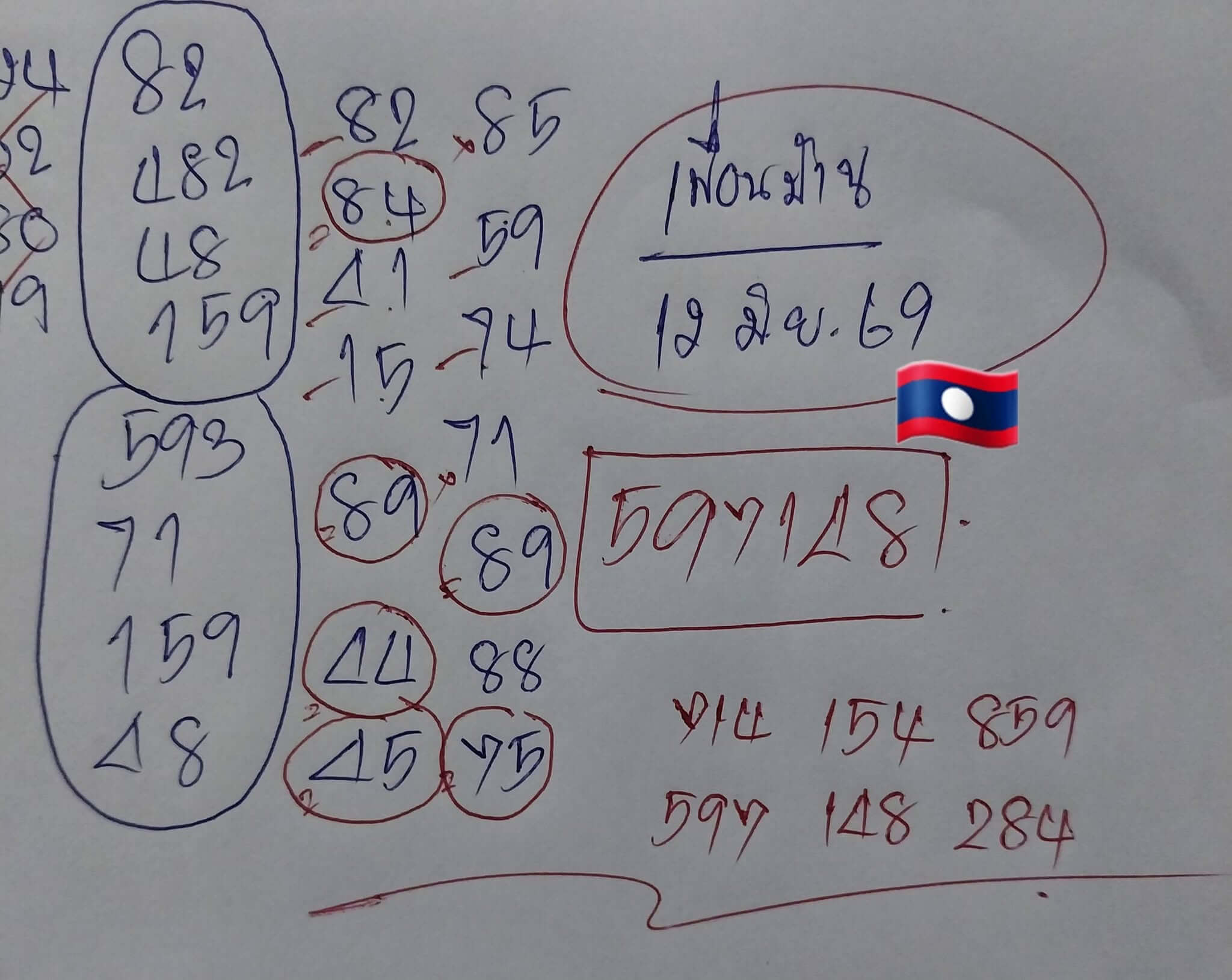 หวยลาว 12-6-69 ชุด3
