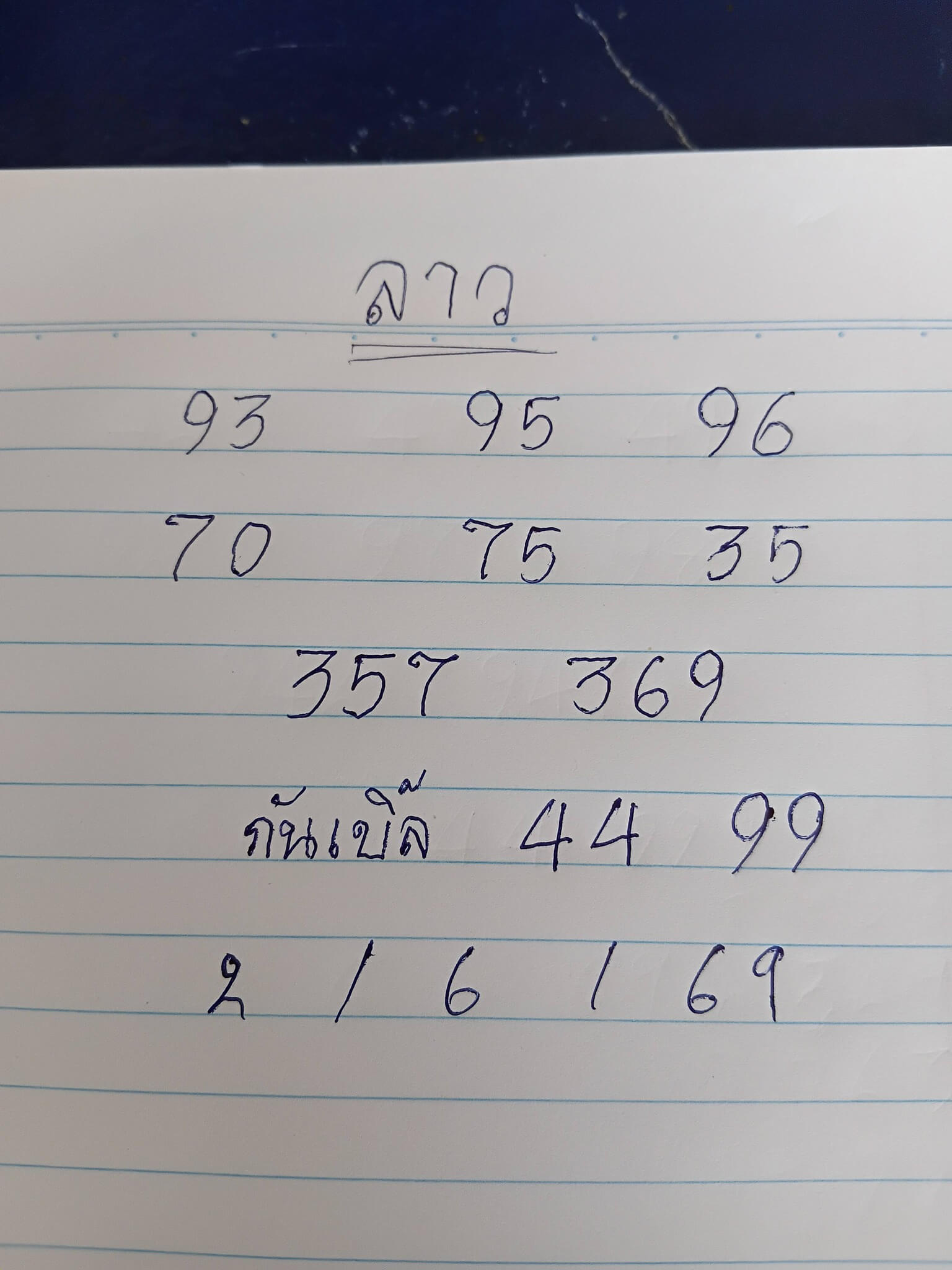 หวยลาว 2-6-69 ชุด9