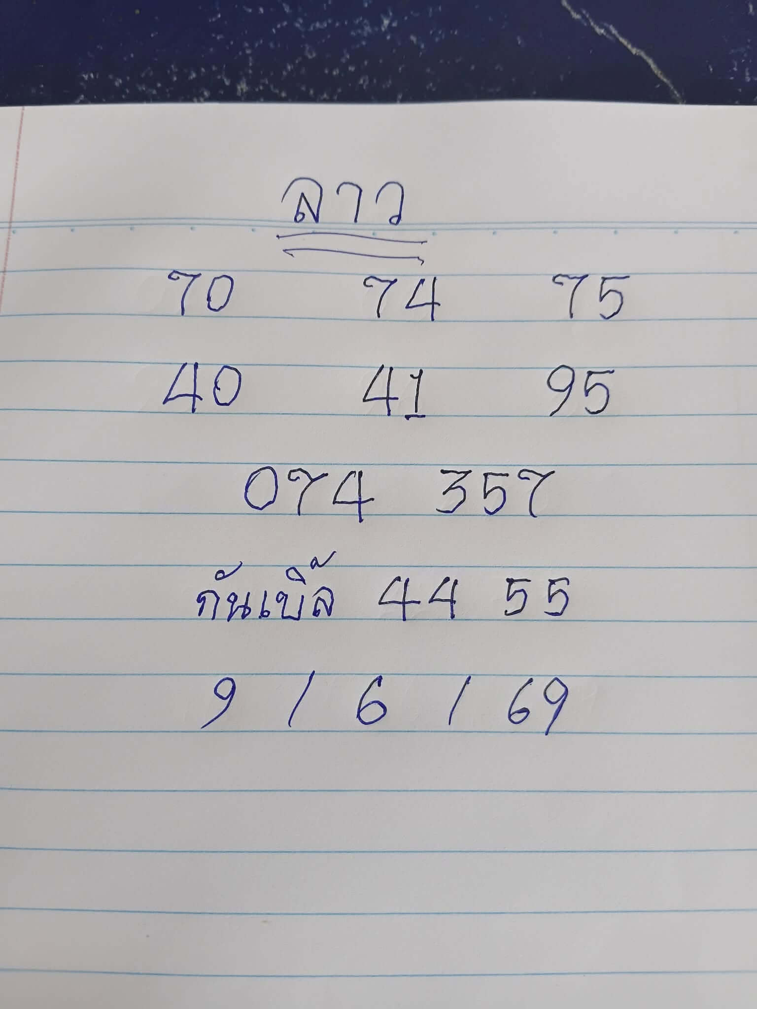 หวยลาว 9-6-69 ชุด6