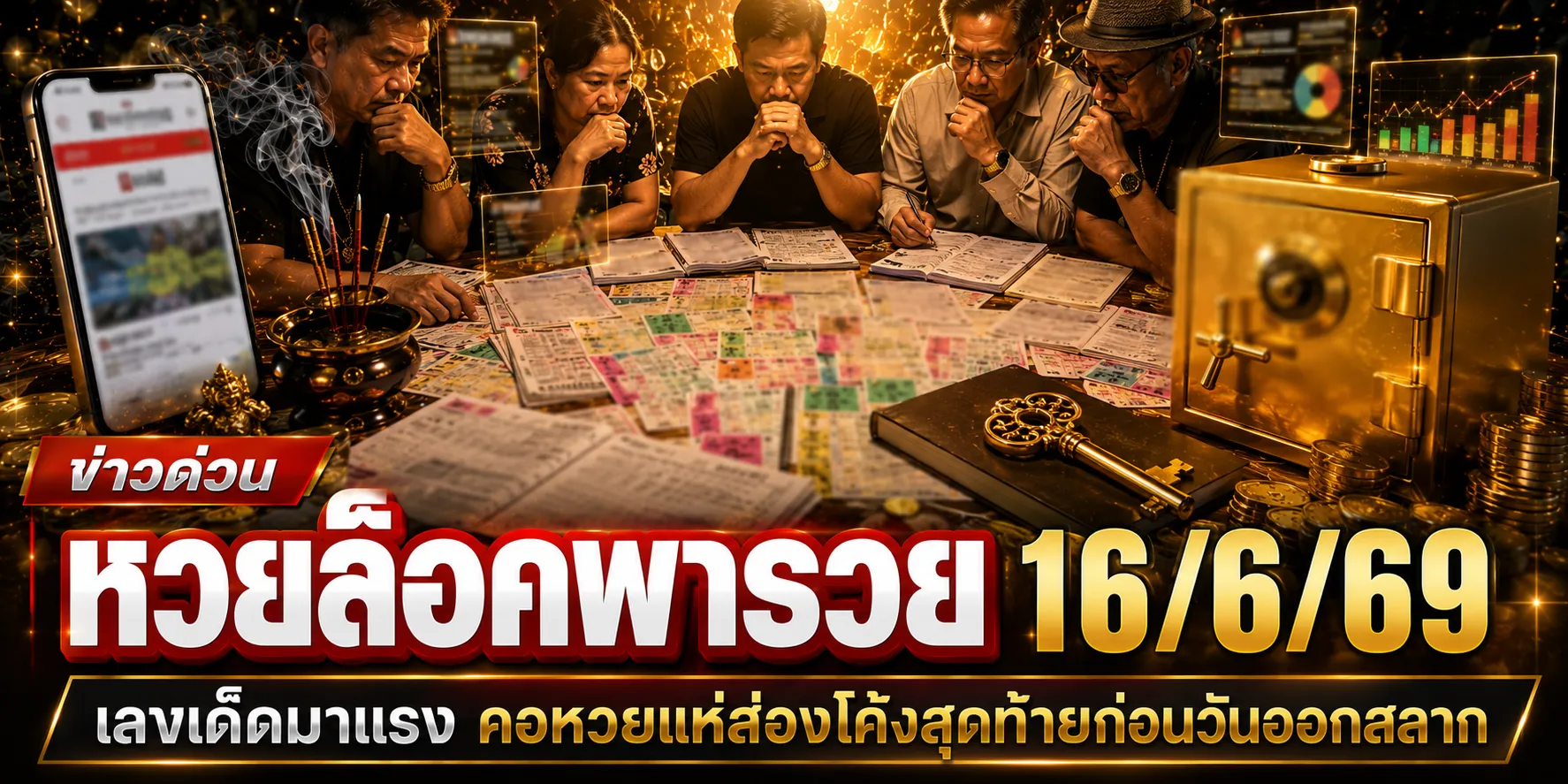 หวยล็อคพารวย 16/6/69 มาแล้ว! คอหวยจับตาเลขล็อกเด่น กระแสแรงก่อนลุ้นสลากกินแบ่งรัฐบาล หวยล็อคพารวย 16/6/69 มาแล้ว! คอหวยจับตาเลขล็อกเด่น กระแสแรงก่อนลุ้นสลากกินแบ่งรัฐบาล