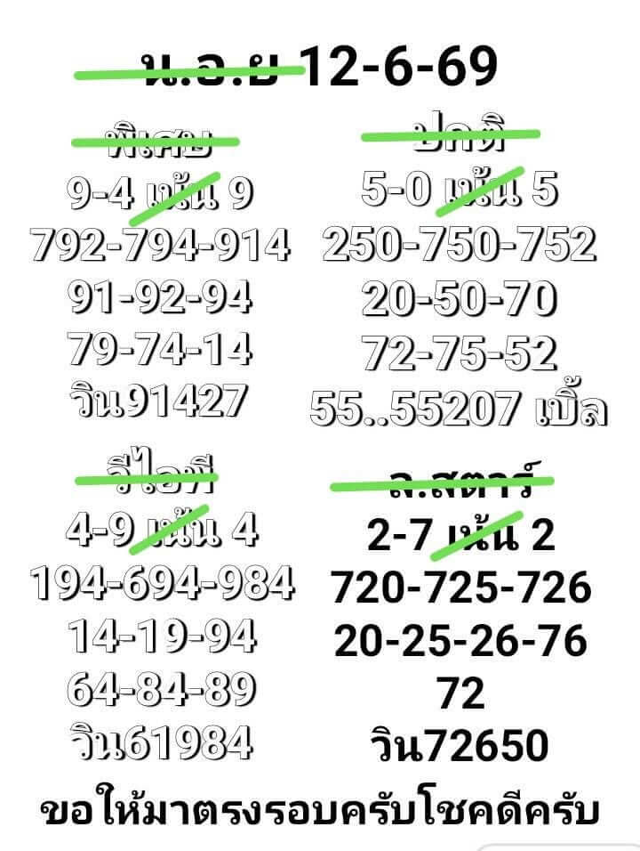 หวยฮานอย 12-6-69 ชุด10