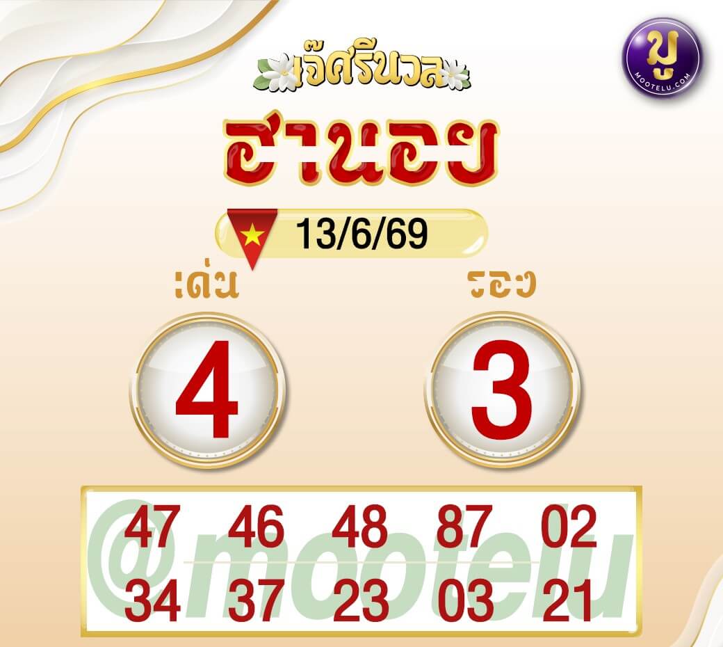 แนวทางหวยฮานอย 13/6/69 แนวทางหวยฮานอยวันนี้ออก งวดวันที่ 13 มิถุนายน 2569 หวยฮานอย 13-6-69 ชุด9