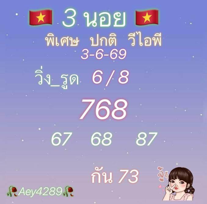 แนวทางหวยฮานอย 3/6/69 แนวทางหวยฮานอยวันนี้ออก งวดวันที่ 3 มิถุนายน 2569 หวยฮานอย 3-6-69 ชุด3