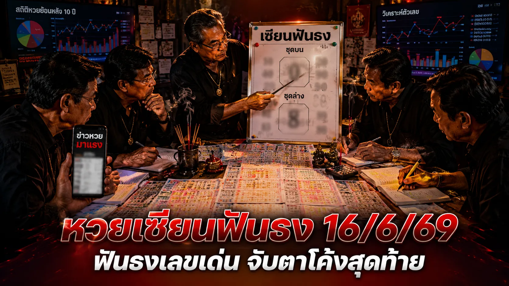 หวยเซียนฟันธง 16/6/69 เลขเด็ดชุดดังมาแรง คอหวยแห่ส่องโค้งสุดท้ายก่อนวันหวยออก รวมเลขเด็ดหวยเซียนฟันธง งวด 16 มิถุนายน 2569 คอหวยแห่ส่องเลข 10 20 40 90 และชุดล่าง 82 83 89 80 โค้งสุดท้ายก่อนออกรางวัลสลากกินแบ่งรัฐบาล