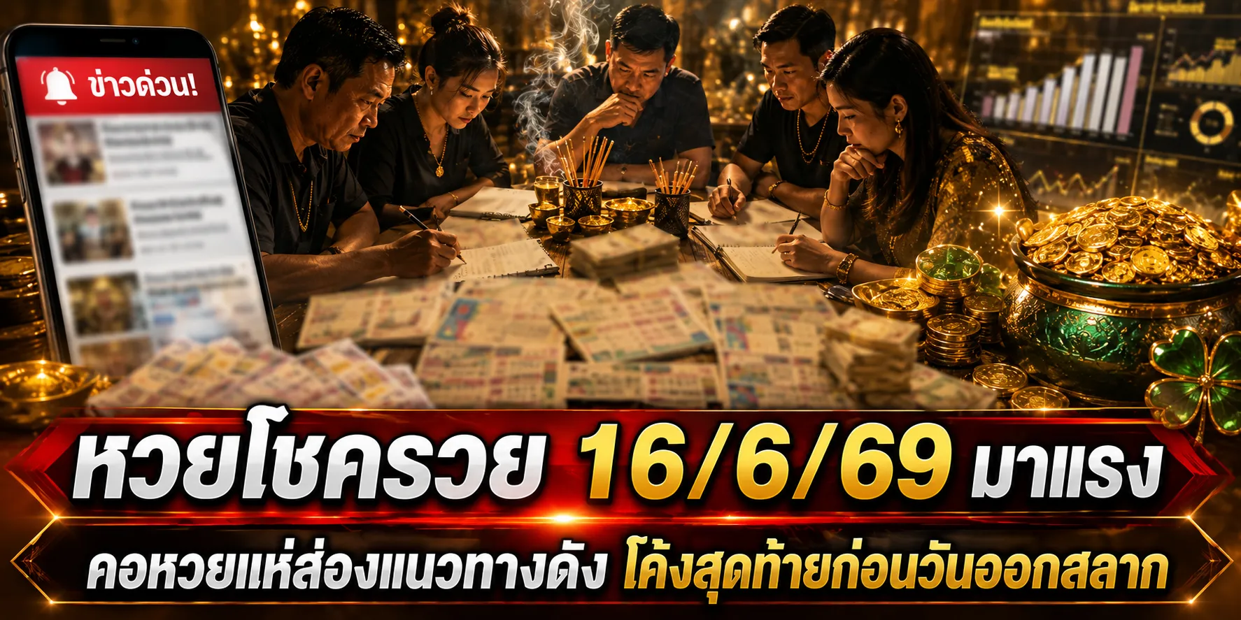 หวยโชครวย 16/6/69 มาแรง คอหวยแห่จับตาแนวทางเลขเด็ด กระแสโค้งสุดท้าย หวยโชครวย 16-6-69