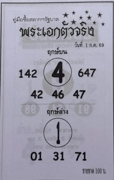 หวยพระเอกตัวจริง 1/7/69 คอหวยแห่ส่องแนวทางเลขดัง โค้งสุดท้ายก่อนลุ้นรางวัลใหญ่ หวยพระเอกตัวจริง 1-7-69