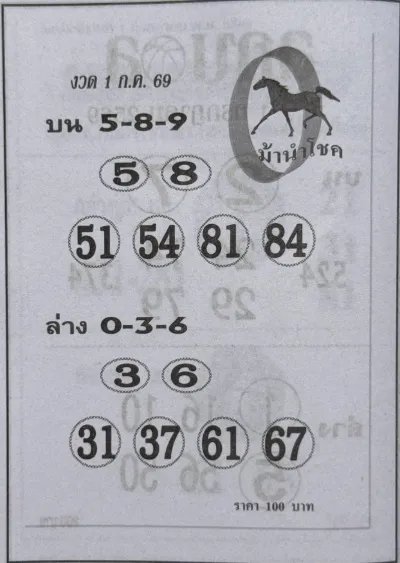หวยม้านำโชค1-7-69